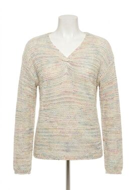 NEW FDJ leeza long sleeve v-neck sweater in confetti